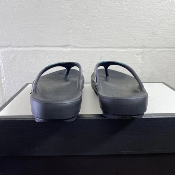 OOFOS OOlala Luxe Recovery Flip Flop Thong Sandal Atlantis Blue Women 37 EU/6 US - Picture 6 of 11